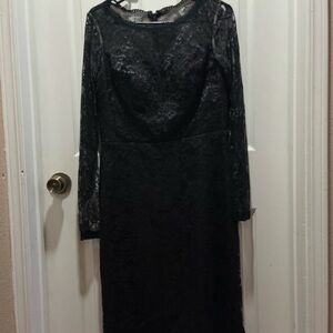 JJs House Black Lace Long Sleeve Dress